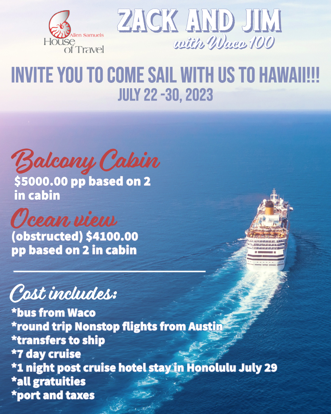 Specials Allen Samuels House of Travel